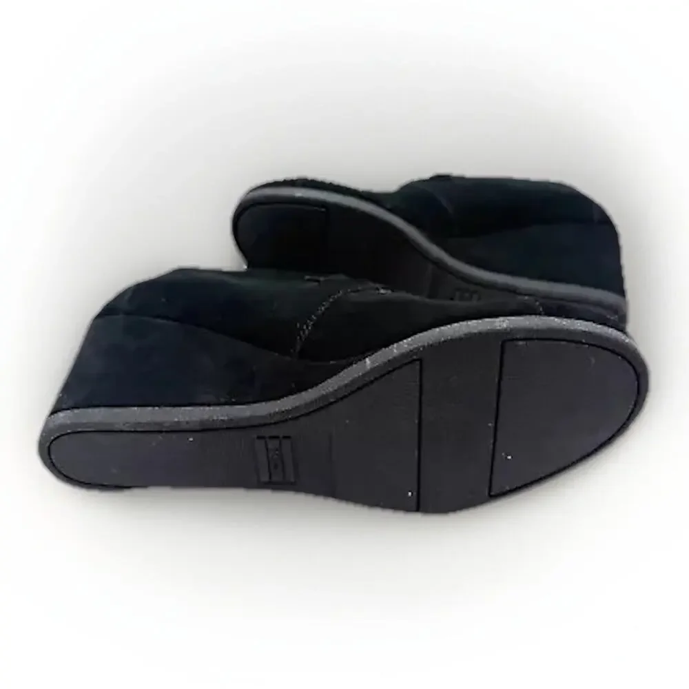 NEW TOMS Kala Wedge‎ Booties Black Suede Women's Size 10 Ortholite #10012955